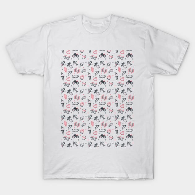 Random Doodle Pattern Design Color T-Shirt by ArtMoore98